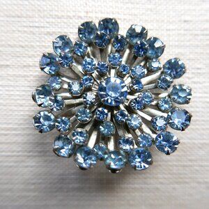 Vintage Blue Rhinestone Starburst Brooch